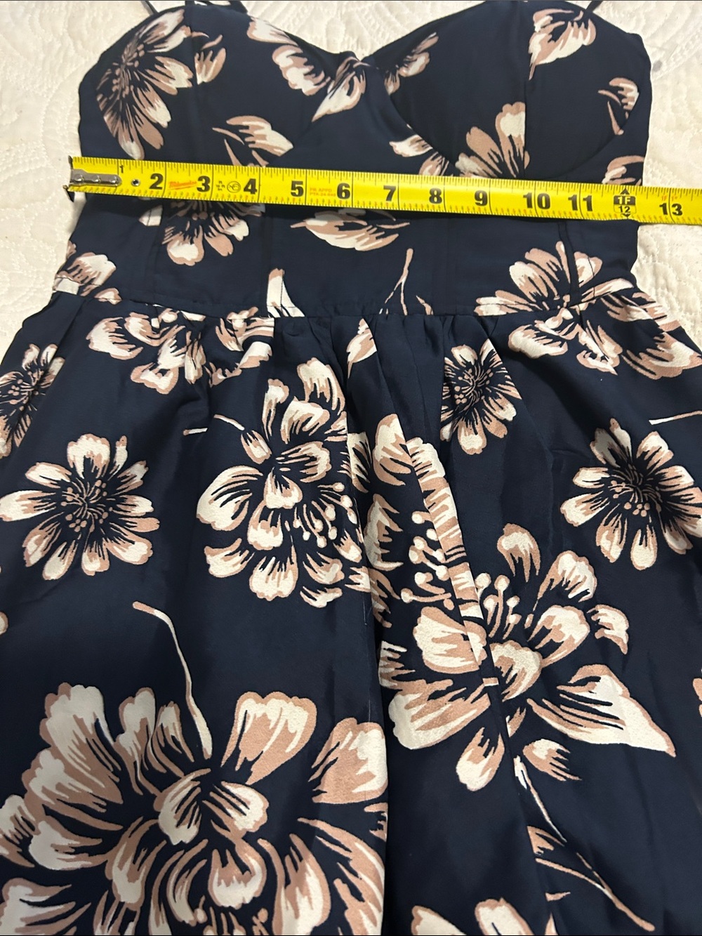 Band of Gypsies Navy Floral Spaghetti Strap Mini Dress - Picture 4 of 6